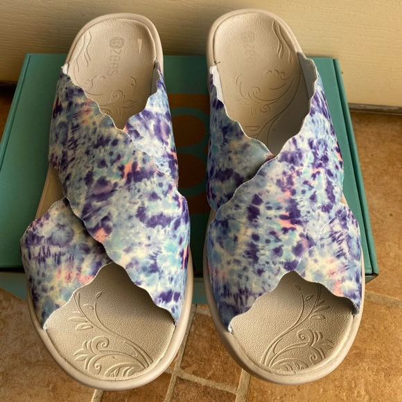 Bzees Womens Sahara Blue Comfort Arch Support Slip On Slide Sandals size  9M - Picture 2 of 11